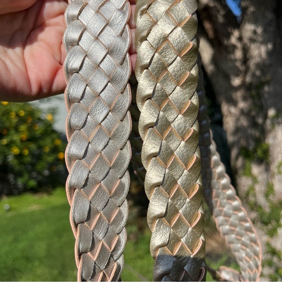 Ilse Jacobsen Hornbaek Bag Reversible Market Tote Silver Gold Braided Woven - Picture 9 of 12